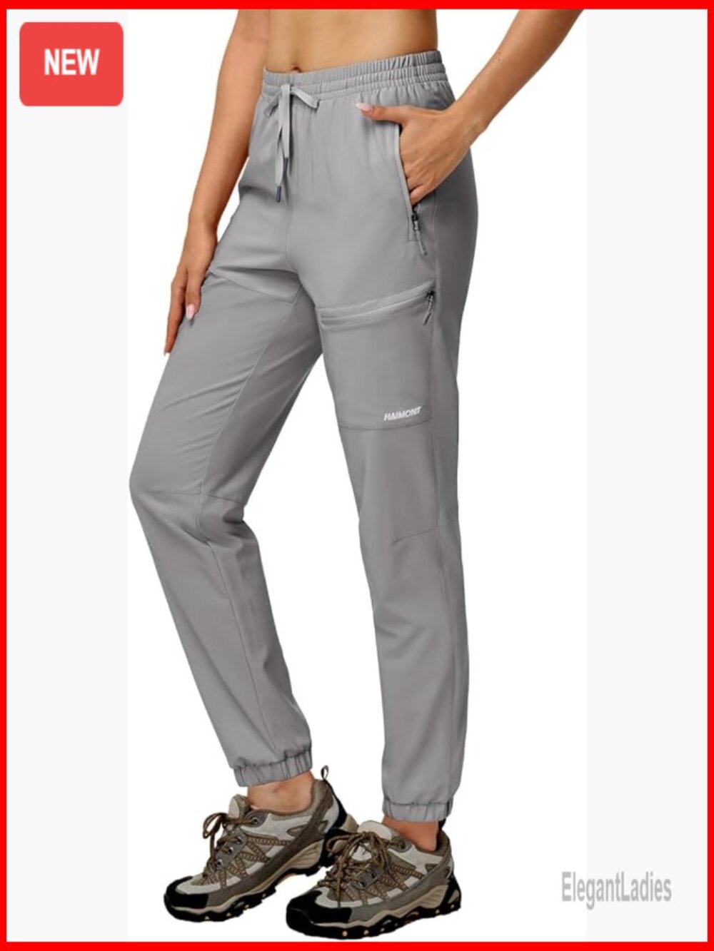 Women's Jogger Hiking Pants with Zip Pockets Quick Dry Cargo Pants for Outdoor